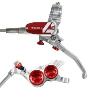 HOPE Freno Tech4 V4 Braided Silver Red Front
