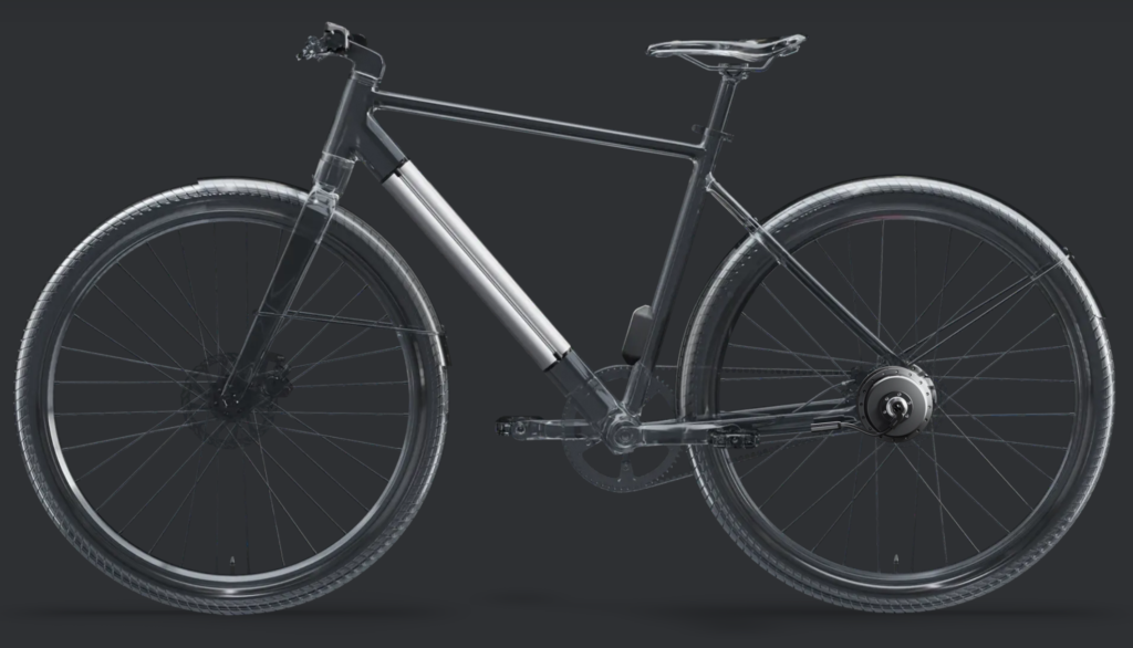 E-bike urbana leggera con motore nel mozzo posteriore per uso cittadino