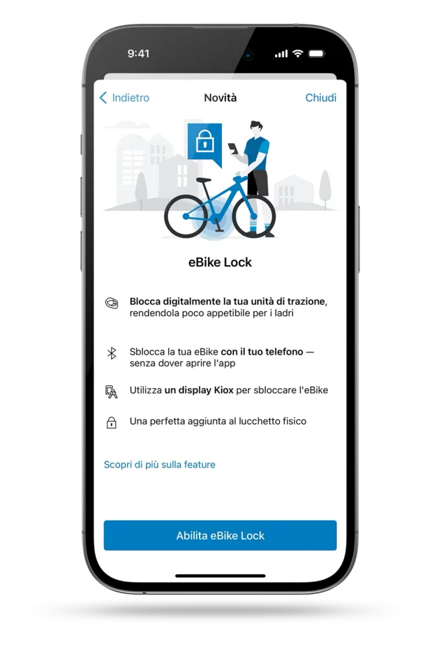 App Bosch Flow su smartphone per gestione e-bike con navigazione e antifurto