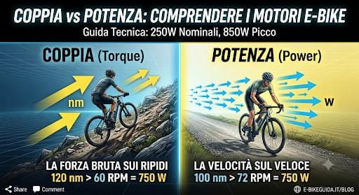 COPPIA VS POTENZA, Nm VS W COPPIA VS POTENZA, Nm VS W